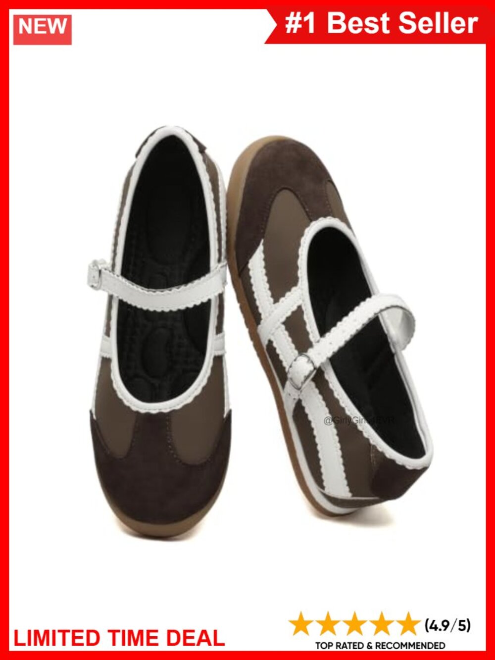 Mary Jane Sneakers Ballet Flats Comfortable Walking Shoes